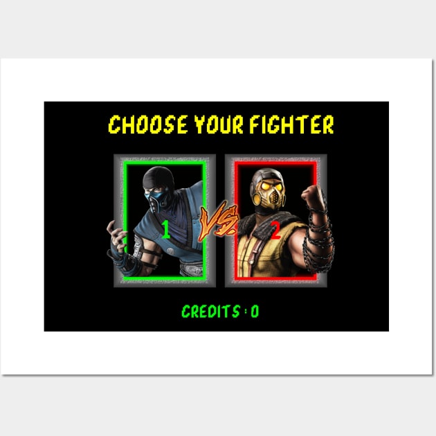 Choose your fighter - Scorpion vs Sub Zero Team Wall Art by Pannolinno